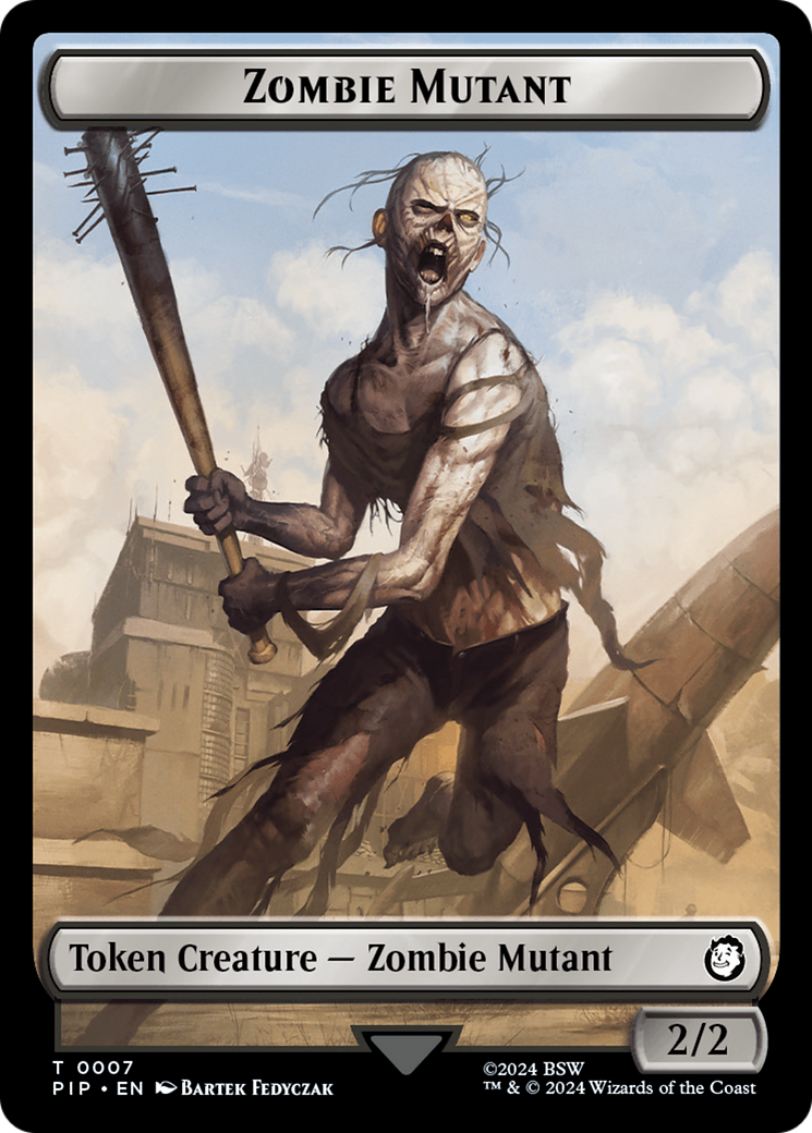 Junk // Zombie Mutant Double-Sided Token [Fallout Tokens] - The Mythic Store | 24h Order Processing