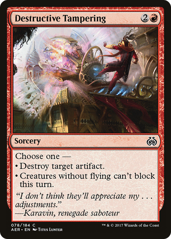 Destructive Tampering [Aether Revolt] - The Mythic Store | 24h Order Processing