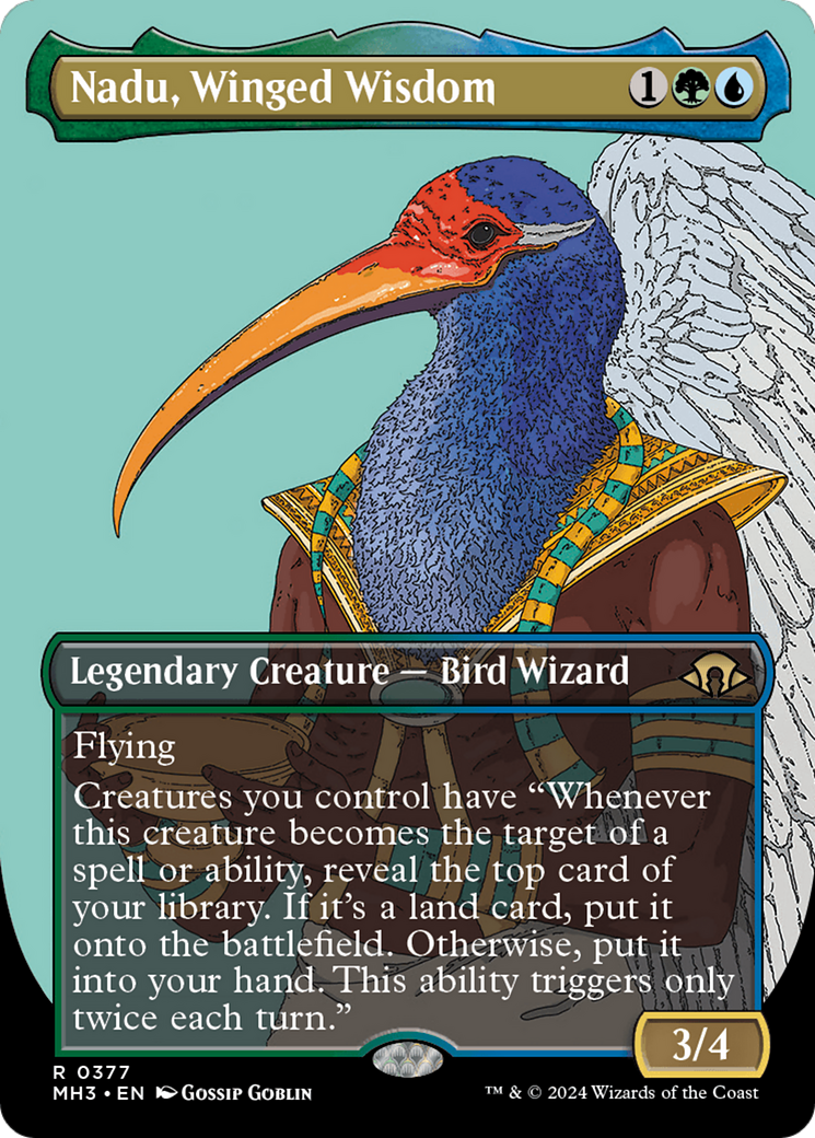 Nadu, Winged Wisdom (Borderless) [Modern Horizons 3] - The Mythic Store | 24h Order Processing