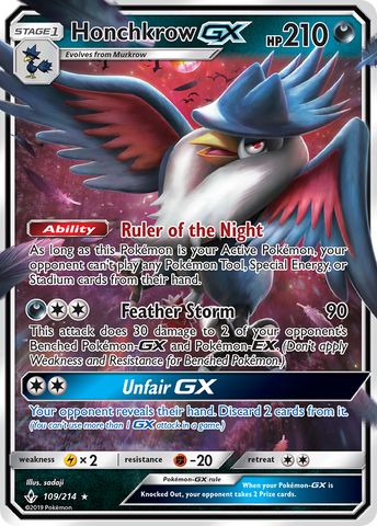 Honchkrow GX (109/214) [Sun & Moon: Unbroken Bonds] - The Mythic Store | 24h Order Processing