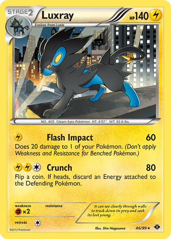 Luxray (46/99) (Cracked Ice Holo) (Blister Exclusive) [Black & White: Next Destinies] - The Mythic Store | 24h Order Processing