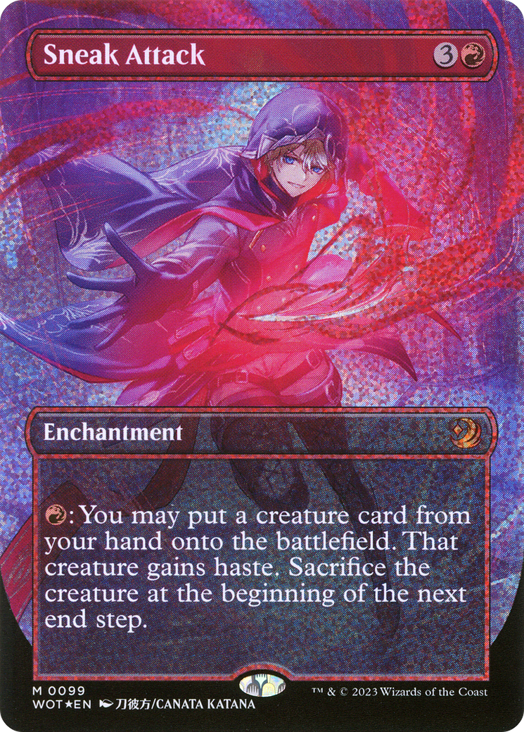 Sneak Attack (Anime Borderless) (Confetti Foil) [Wilds of Eldraine: Enchanting Tales] - The Mythic Store | 24h Order Processing