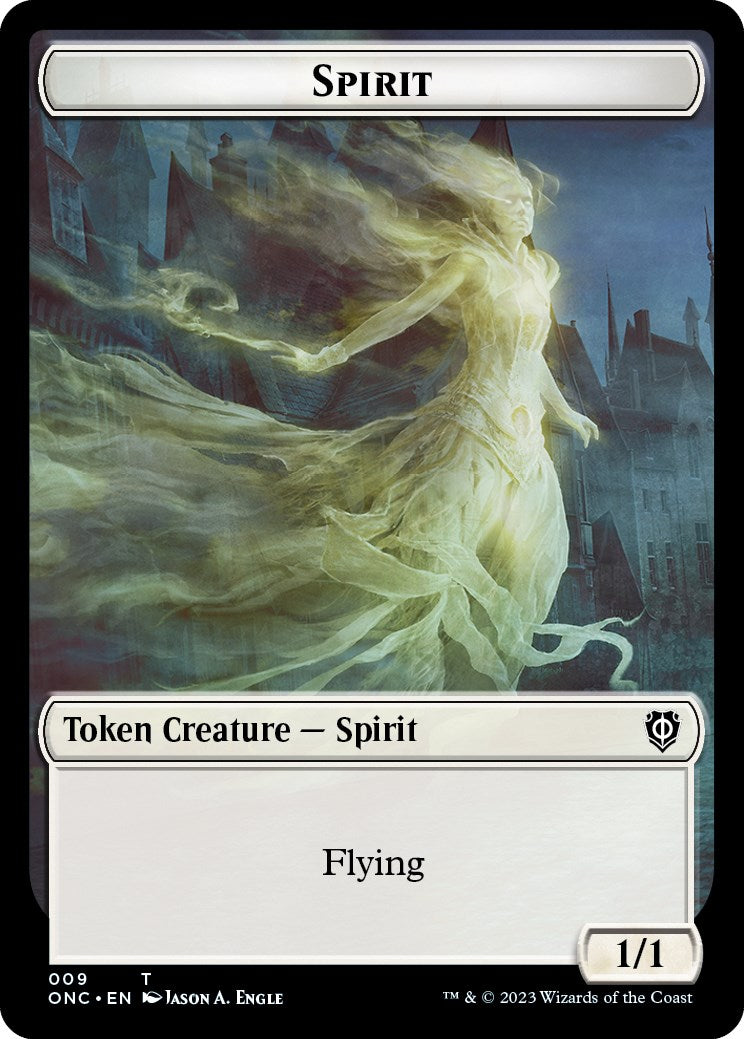 Human // Spirit Double-Sided Token [Phyrexia: All Will Be One Commander Tokens] - The Mythic Store | 24h Order Processing