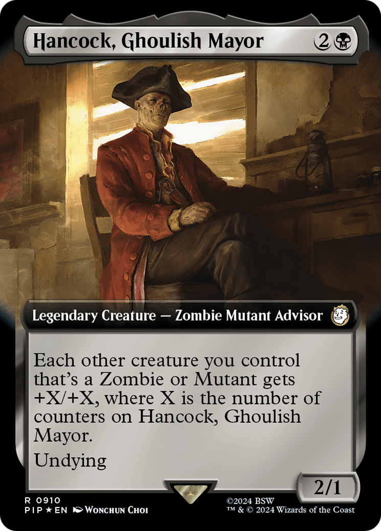 Hancock, Ghoulish Mayor (Extended Art) (Surge Foil) [Fallout] - The Mythic Store | 24h Order Processing