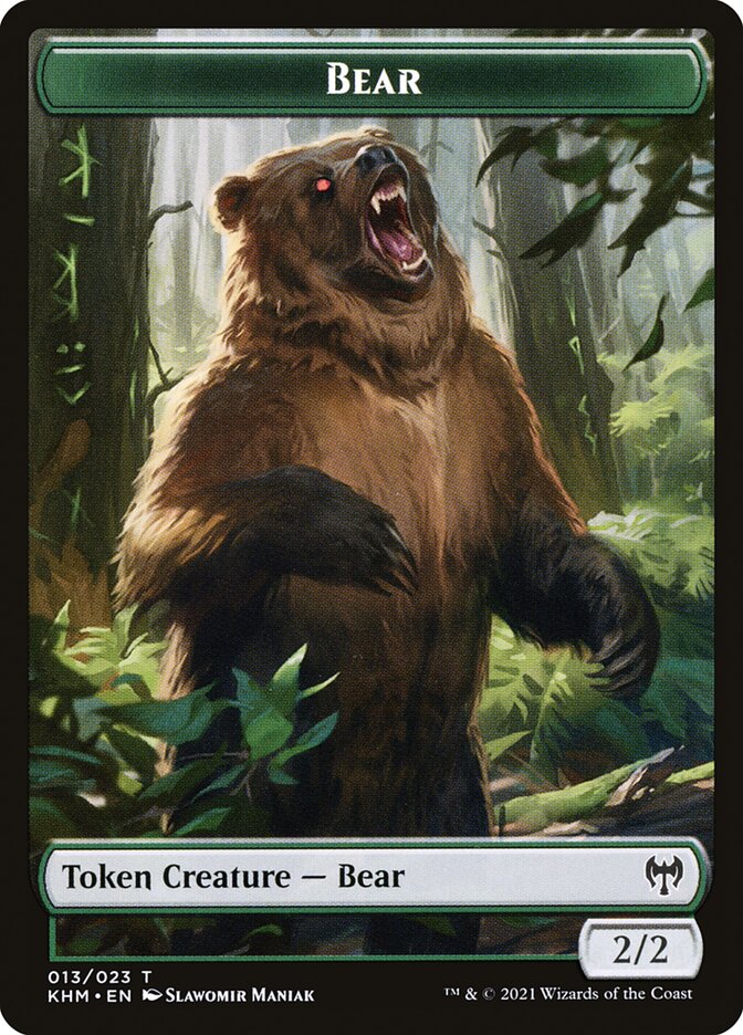 Human Warrior // Bear Double-Sided Token [Kaldheim Tokens] - The Mythic Store | 24h Order Processing