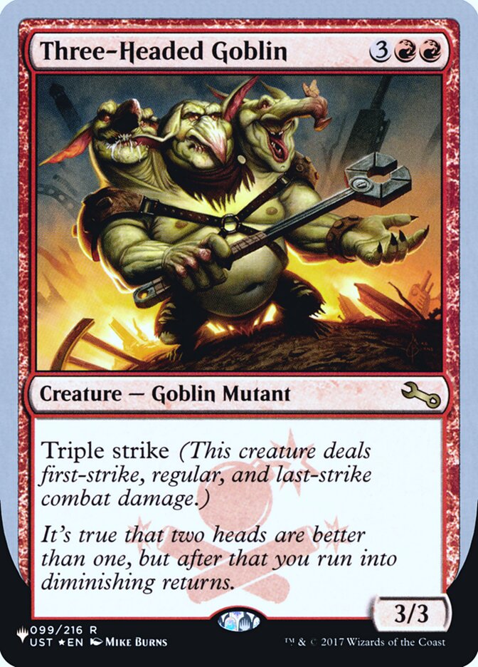 Three-Headed Goblin (Unfinity Foil Edition) [The List] - The Mythic Store | 24h Order Processing