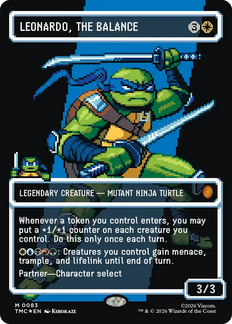 Leonardo, the Balance (0083) (Borderless) (Surge Foil) [Teenage Mutant Ninja Turtles Commander] - The Mythic Store | 24h Order Processing