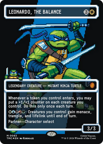 Leonardo, the Balance (0083) (Borderless) (Surge Foil) [Teenage Mutant Ninja Turtles Commander] - The Mythic Store | 24h Order Processing