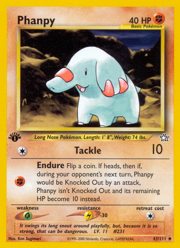 Phanpy (43/111) [Neo Genesis 1st Edition] - The Mythic Store | 24h Order Processing