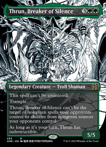 Thrun, Breaker of Silence (Borderless Manga Step-and-Compleat Foil) [Phyrexia: All Will Be One] - The Mythic Store | 24h Order Processing