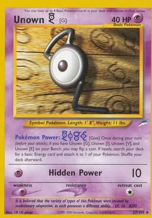 Unown [G] (27/105) [Neo Destiny Unlimited] - The Mythic Store | 24h Order Processing
