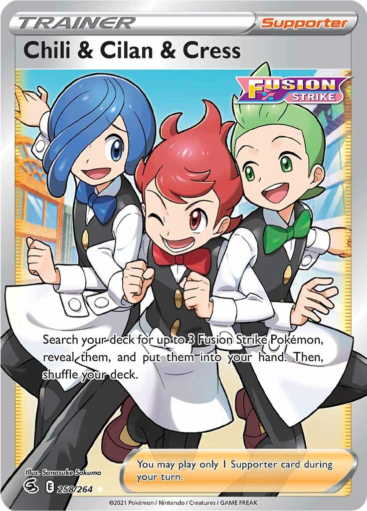 Chili & Cilan & Cress (258/264) [Sword & Shield: Fusion Strike] - The Mythic Store | 24h Order Processing