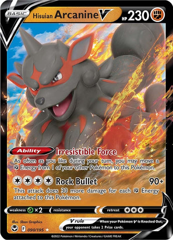 Hisuian Arcanine V (090/195) [Sword & Shield: Silver Tempest] - The Mythic Store | 24h Order Processing