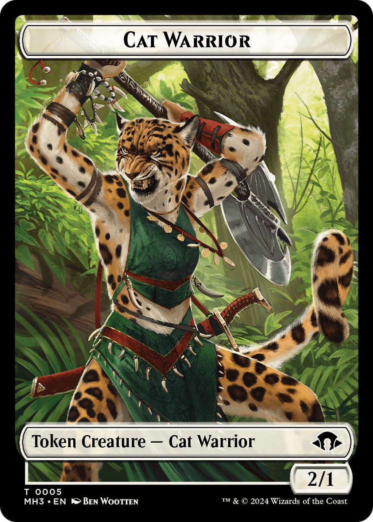 Cat Warrior // Energy Reserve Double-Sided Token [Modern Horizons 3 Tokens] - The Mythic Store | 24h Order Processing