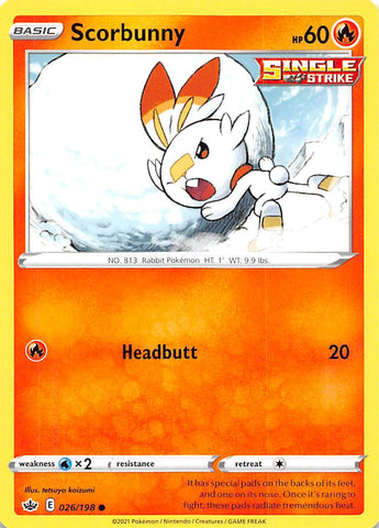 Scorbunny (026/198) [Sword & Shield: Chilling Reign] - The Mythic Store | 24h Order Processing
