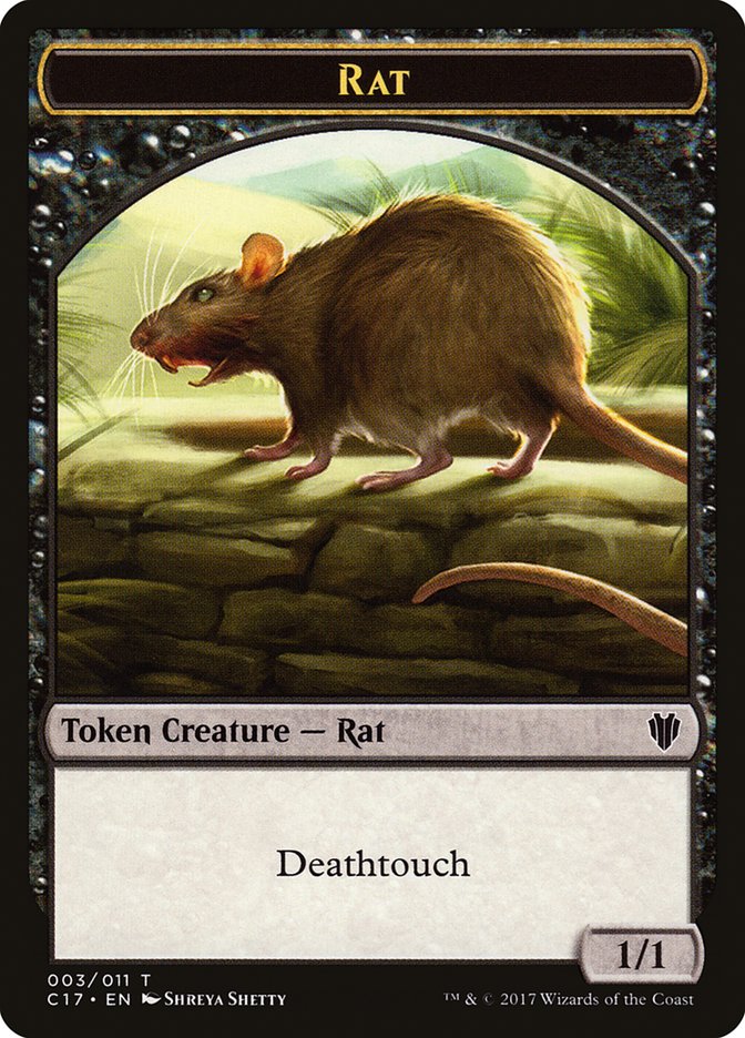 Cat Warrior (008) // Rat (003) Double-Sided Token [Commander 2017 Tokens] - The Mythic Store | 24h Order Processing