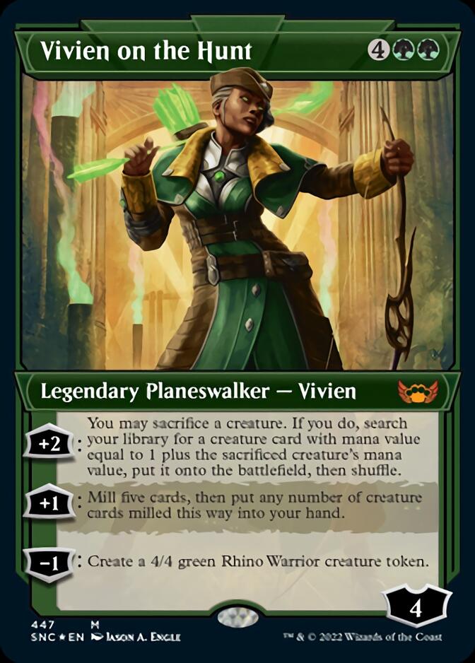 Vivien on the Hunt (Showcase Art Deco Foil Etched) [Streets of New Capenna] - The Mythic Store | 24h Order Processing