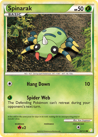 Spinarak (83/123) [HeartGold & SoulSilver: Base Set] - The Mythic Store | 24h Order Processing