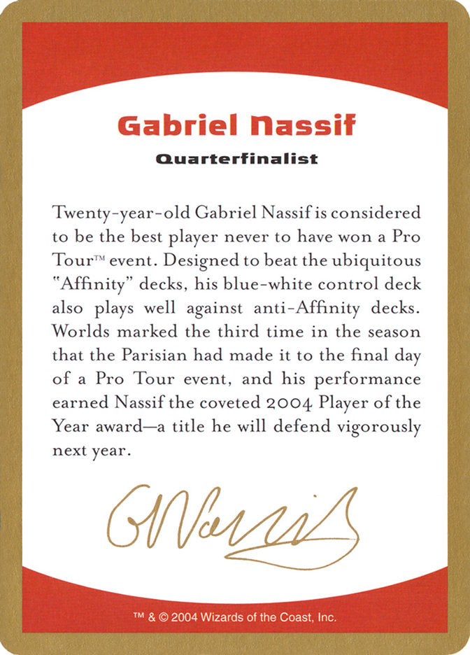 Gabriel Nassif Bio [World Championship Decks 2004] - The Mythic Store | 24h Order Processing