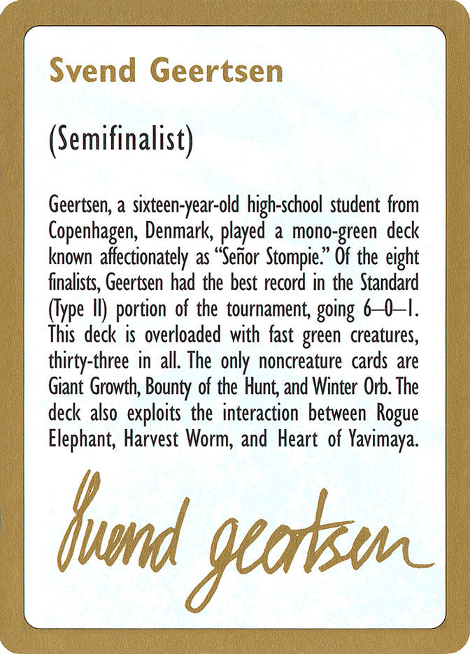 Svend Geertsen Bio [World Championship Decks 1997] - The Mythic Store | 24h Order Processing