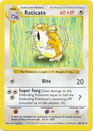 Raticate (40/102) [Base Set Shadowless Unlimited] - The Mythic Store | 24h Order Processing