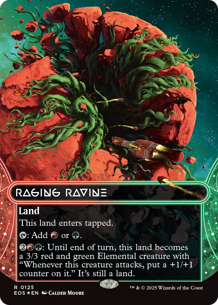 Raging Ravine (0125) (Borderless) (Galaxy Foil) [Edge of Eternities: Stellar Sights] - The Mythic Store | 24h Order Processing