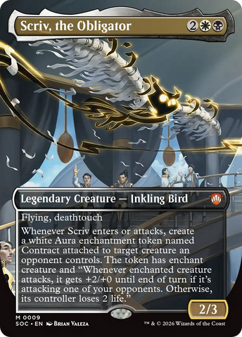 Scriv, the Obligator (Borderless) [Secrets of Strixhaven Commander] - The Mythic Store | 24h Order Processing