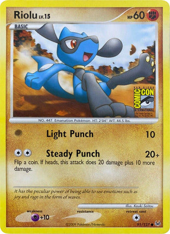 Riolu (91/127) (SDCC 2009) [Platinum: Base Set] - The Mythic Store | 24h Order Processing