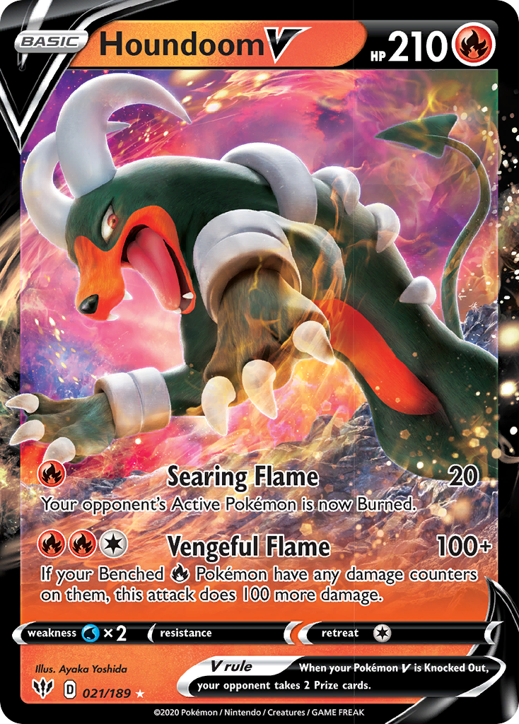 Houndoom V (021/189) [Sword & Shield: Darkness Ablaze] - The Mythic Store | 24h Order Processing
