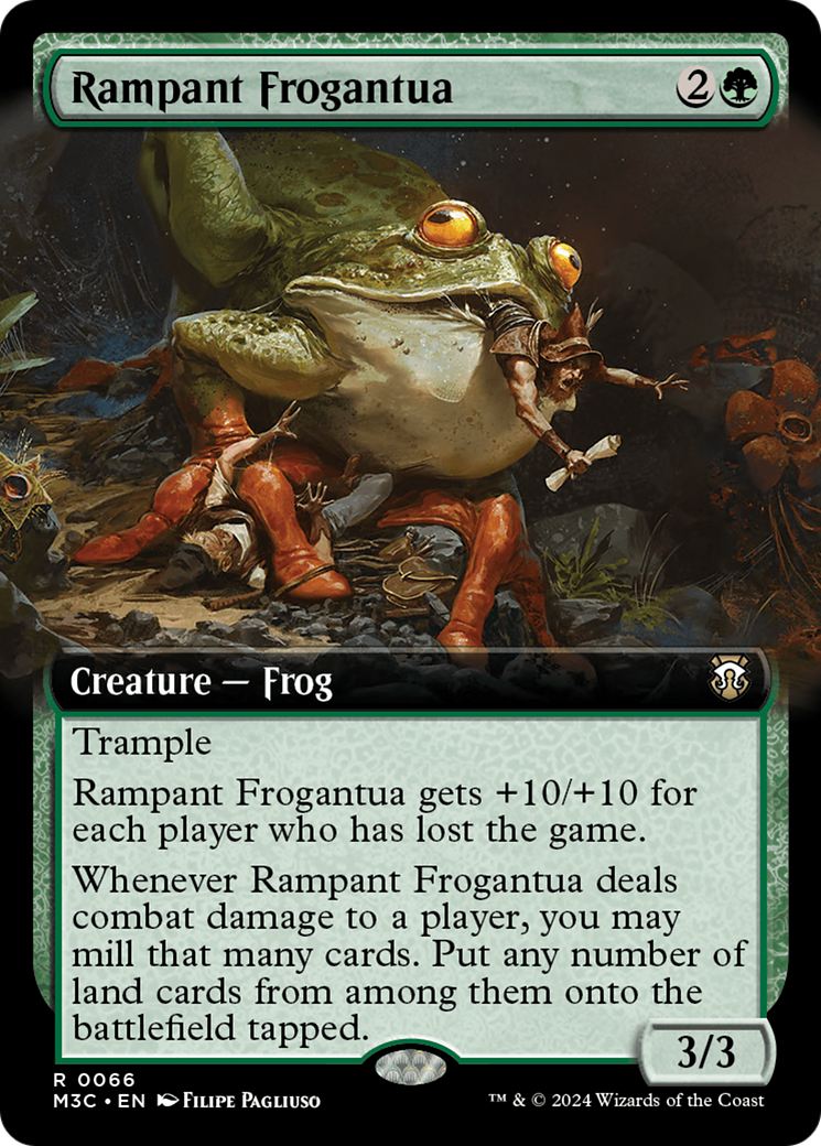 Rampant Frogantua (Extended Art) (Ripple Foil) [Modern Horizons 3 Commander] - The Mythic Store | 24h Order Processing