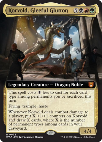 Korvold, Gleeful Glutton (Extended Art) [Wilds of Eldraine Commander] - The Mythic Store | 24h Order Processing