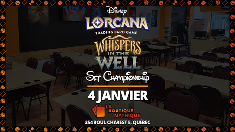 Lorcana Whispers in the Well Set Championship (4 Janvier) Ticket - The Mythic Store | 24h Order Processing