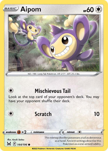 Aipom (144/196) [Sword & Shield: Lost Origin] - The Mythic Store | 24h Order Processing