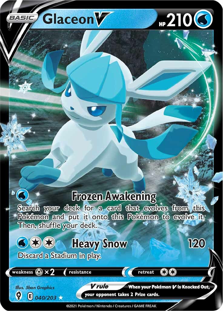 Glaceon V (040/203) [Sword & Shield: Evolving Skies] - The Mythic Store | 24h Order Processing