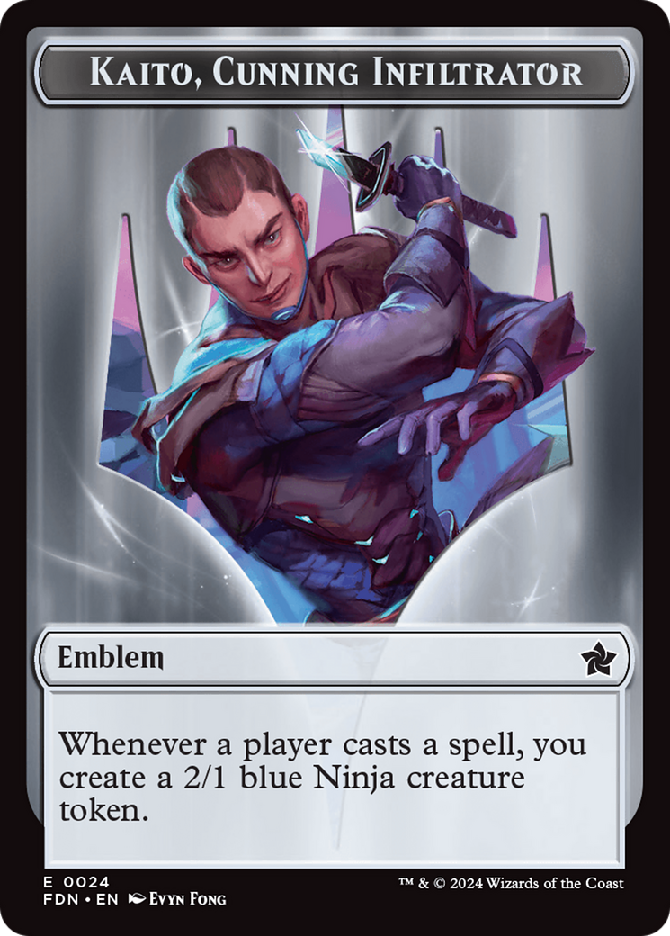 Emblem - Kaito, Cunning Infiltrator // Ninja Doubled-Sided Token [Foundations Tokens] - The Mythic Store | 24h Order Processing