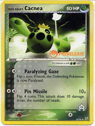 Team Aqua's Cacnea (24/95) (Prerelease Promo) [EX: Team Magma vs Team Aqua] - The Mythic Store | 24h Order Processing