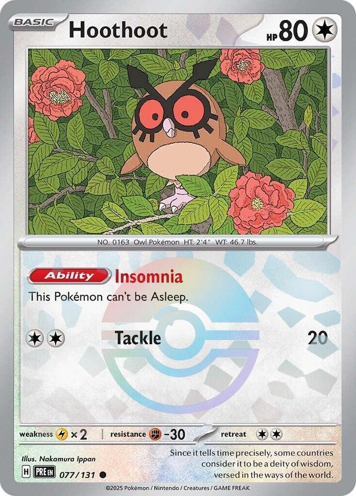 Hoothoot (077/131) (Poke Ball Pattern) [Scarlet & Violet: Prismatic Evolutions] - The Mythic Store | 24h Order Processing