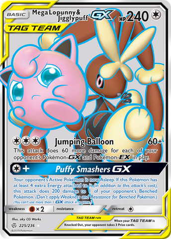 Mega Lopunny & Jigglypuff GX (225/236) [Sun & Moon: Cosmic Eclipse] - The Mythic Store | 24h Order Processing