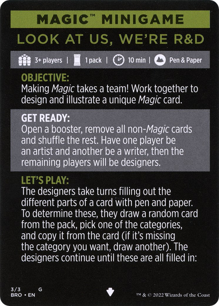Look at Us, We're R&D (Magic Minigame) [The Brothers' War Minigame] - The Mythic Store | 24h Order Processing