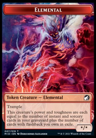 Wolf // Elemental Double-Sided Token [Innistrad: Midnight Hunt Tokens] - The Mythic Store | 24h Order Processing