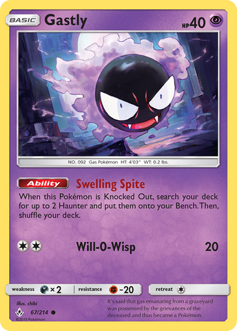 Gastly (67/214) [Sun & Moon: Unbroken Bonds] - The Mythic Store | 24h Order Processing