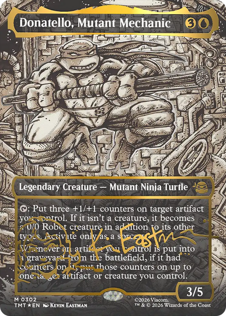 Donatello, Mutant Mechanic (Borderless) (Gold-Stamped Signature) [Teenage Mutant Ninja Turtles] - The Mythic Store | 24h Order Processing