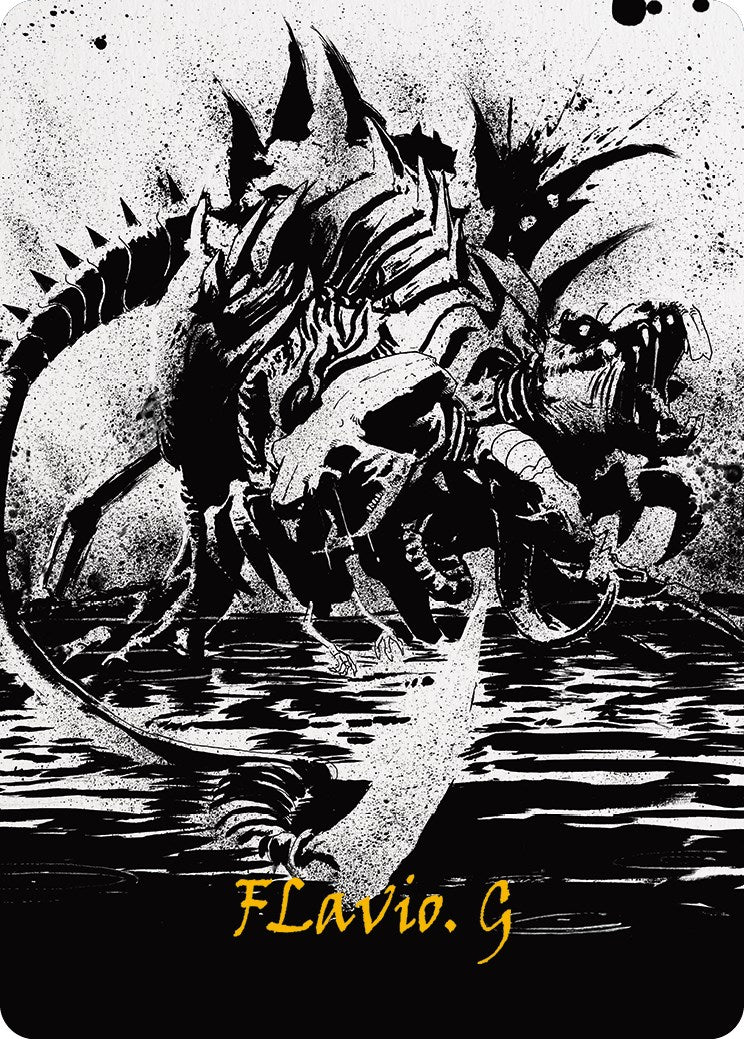 Karumonix, the Rat King Art Card (Gold-Stamped Signature) [Phyrexia: All Will Be One Art Series] - The Mythic Store | 24h Order Processing