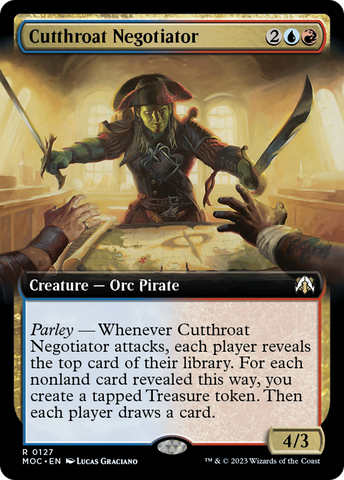 Cutthroat Negotiator (Extended Art) [March of the Machine Commander] - The Mythic Store | 24h Order Processing
