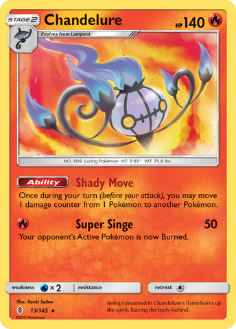 Chandelure (13/145) [Sun & Moon: Guardians Rising] - The Mythic Store | 24h Order Processing