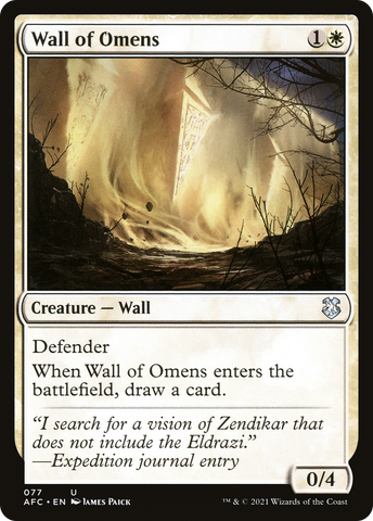 Wall of Omens [Dungeons & Dragons: Adventures in the Forgotten Realms Commander] - The Mythic Store | 24h Order Processing