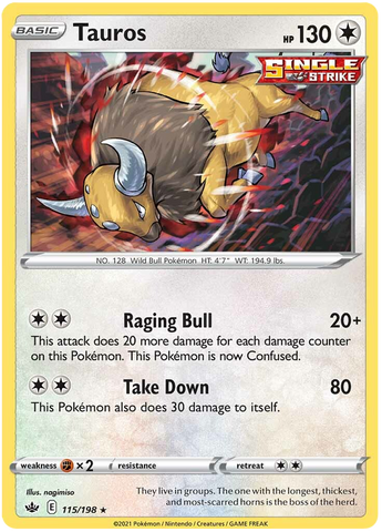 Tauros (115/198) [Sword & Shield: Chilling Reign] - The Mythic Store | 24h Order Processing