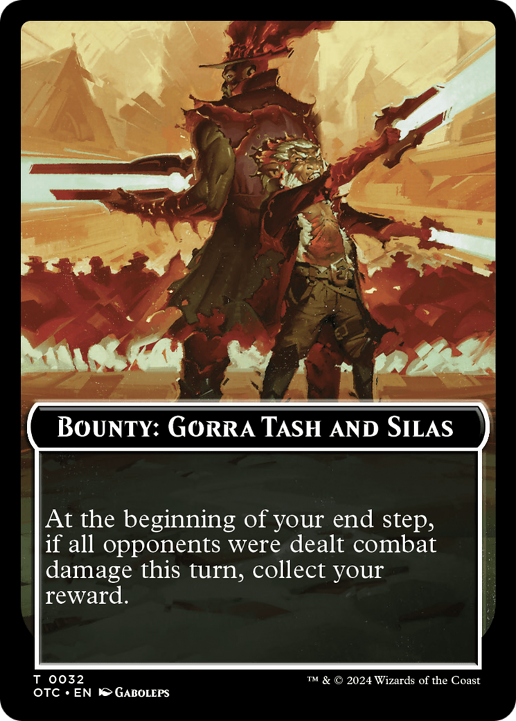 Bounty: Gorra Tash and Silas // Bounty Rules Double-Sided Token [Outlaws of Thunder Junction Commander Tokens] - The Mythic Store | 24h Order Processing