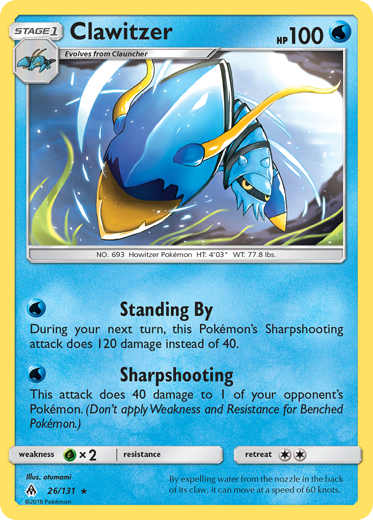 Clawitzer (26/131) [Sun & Moon: Forbidden Light] - The Mythic Store | 24h Order Processing