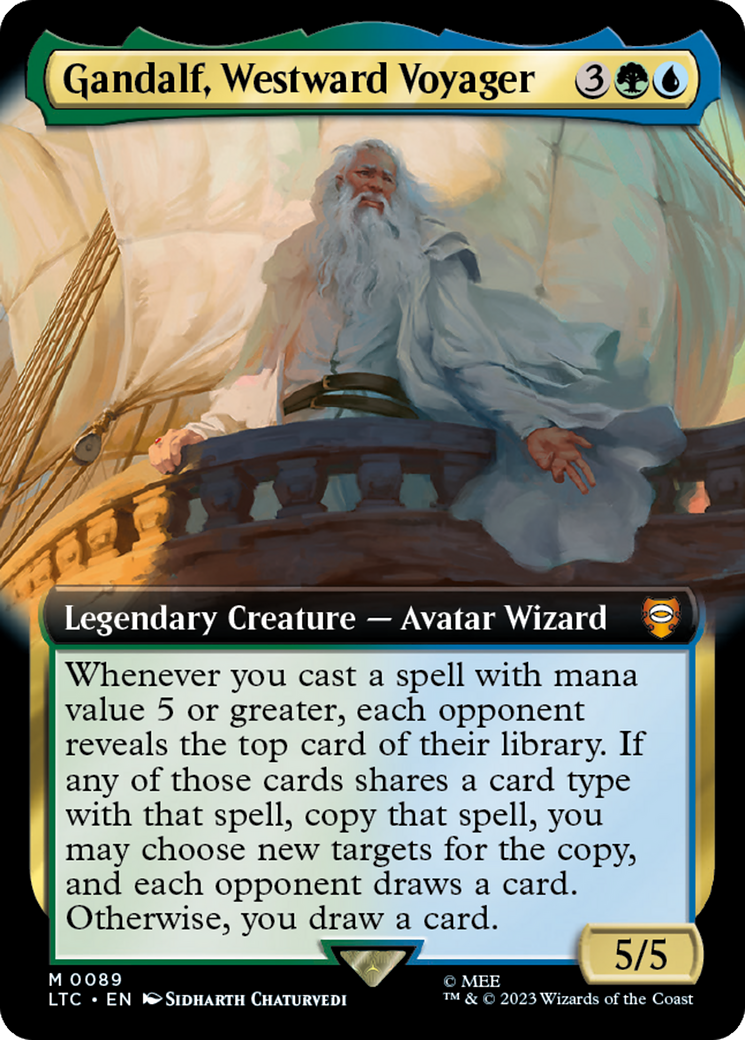Gandalf, Westward Voyager (Extended Art) [The Lord of the Rings: Tales of Middle-Earth Commander] - The Mythic Store | 24h Order Processing